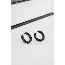 By Zeyna Aksesuar Kadın 316 L Paslanmaz Çelik 1.8 cm Beşgen Model Küpe