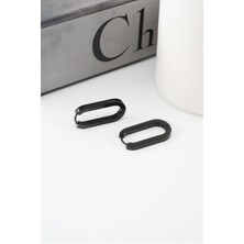 By Zeyna Aksesuar Kadın 316 L Paslanmaz Çelik 2 cm Elips Model Küpe