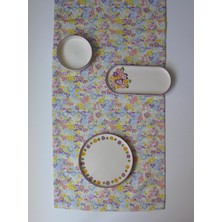 Elly House Spring Süet Çiçekli Runner 40X140CM