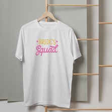 Mor Mürekkep Bride's Squad Yazı Baskılı Kadın Tshirt