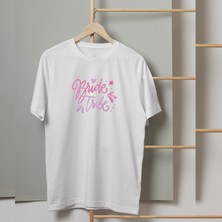 Mor Mürekkep Bride Tribe Yazı Baskılı Kadın Tshirt