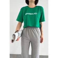 qlis Minimalist Baskılı T-Shirt