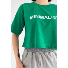 qlis Minimalist Baskılı T-Shirt