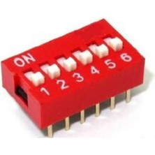 Fapatech 6-Pin Dip Switch  Kırmızı Anahtar Açık Kapalı Seçim Adres Ayar On Off