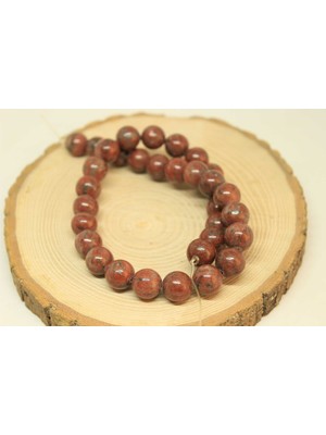 Yaşam Tohumu Jasper Taşı Yarım Dizi 12MM Aralığı (25860) (18CM Uzunluğundadır)