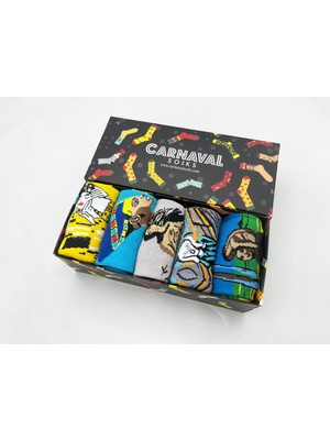 Carnaval Socks 5'li Sanat Eserleri - 2 Desenli Art Tasarım Unisex Çorap Kutusu