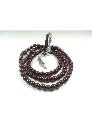 İskeçe Tesbih Kurt Başlı Alman Gümüş Püskül Kombinli Sıkma Kehribar  No 2768