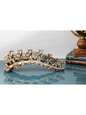Elifeshop Lüks Işlemeli Şans Getiren 7’li Fil Heykeli Biblo Hediyelik Dekoratif Ürün Konsol Vitrin Masa Süsü 1
