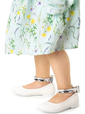 Kiko Kids Ankle Cilt Cırtlı Kız Çocuk Fiyonklu Babet Ayakkabı Bilekten Bağlamalı