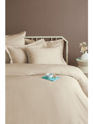 Issimo Home Simply Orchid Beige Çift Kişilik %100 Pamuk Saten Nevresim Takımı