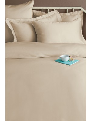 Issimo Home Simply Orchid Beige Çift Kişilik %100 Pamuk Saten Nevresim Takımı