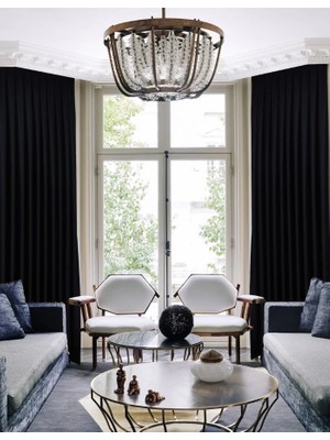 YS Perde Tasarım Lüx Saten Blackout Karartma Fon Perde 1/2,5 Normal Pile - Siyah