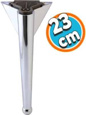Nzb Mobilya Kanepe Sehpa Tv Ünitesi Koltuk Ayağı 23 Cm Krom Renk Baza Ayak