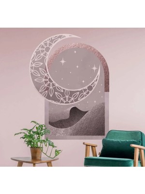 Kt Grup Boho Pastel Çöl ve Dolunay Duvar Sticker