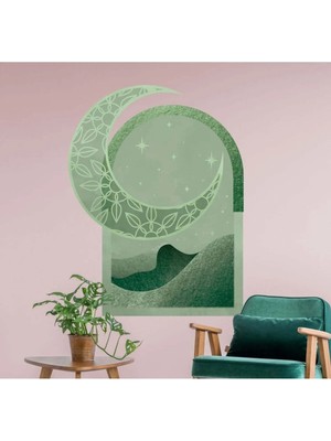 Kt Grup Boho Pastel Çöl ve Dolunay Duvar Sticker