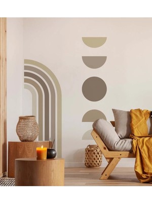 Kt Grup Boho Yarım Kemer ve Daireler Duvar Sticker Seti