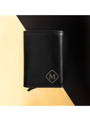 Hediye Sepeti Hediyesepeti Kişiye Özel Harf Tasarımlı Otomatik Erkek Deri Cüzdan -  Deri