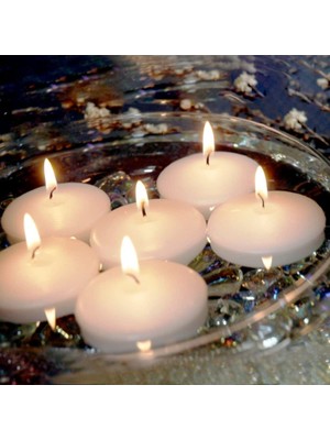 Kuzey Oyuncak Vıp Dekor Düğün Mumları White Floating Water Candle 24 Adet Beyaz Su Mumu Suda Yüzen Mum Huvuz Mumu