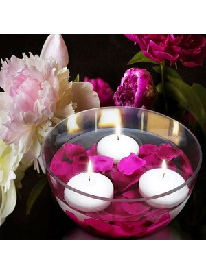 Kuzey Oyuncak Vıp Dekor Düğün Mumları White Floating Water Candle 24 Adet Beyaz Su Mumu Suda Yüzen Mum Huvuz Mumu