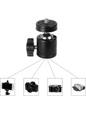 The Wlue Tripod Slr Projeksiyon Kamera ve Ring Light Için 360 Derece Dönebilen Metal Oynar Başlık
