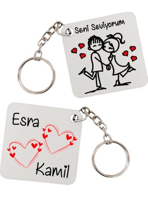 Biresimden Seni Seviyorum Sevgili Anahtarlık - Sevgiliye Kişiye Özel Isimli Hediye