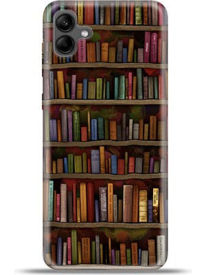 Cupcase Samsung Galaxy A04 Kılıf Esnek Silikon Kamera Koruma 4K Desenli Özel Tasarım - Kütüphane