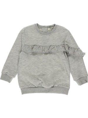 Panço Kız Bebek Volan Detaylı Sweatshirt