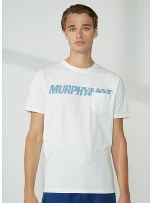 Murphy&nye Bisiklet Yaka Düz Beyaz Erkek T-Shirt Gaff T-Shırt