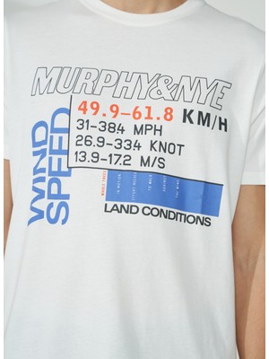 Murphy&nye Bisiklet Yaka Düz Beyaz Erkek T-Shirt Rode T-Shırt