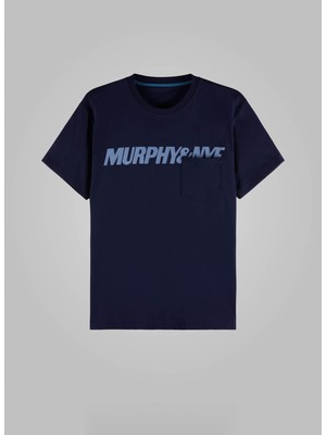 Murphy&nye Bisiklet Yaka Düz Lacivert Erkek T-Shirt Gaff T-Shırt