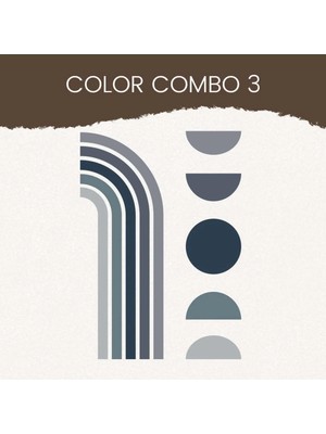 Kt Grup Boho Yarım Kemer ve Daireler Duvar Sticker Seti