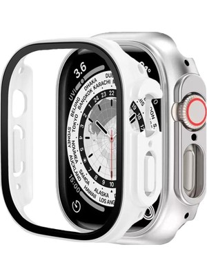 Binano Apple Watch Ultra Sense Kasa ve Ekran Koruyucu Beyaz