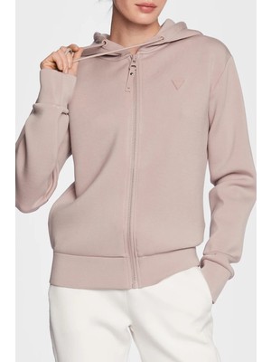 Guess Allie Regular Fit Fermuarlı Kapüşonlu Scuba Sweat Bayan Sweat V3RQ11K7UW2 G4Q9