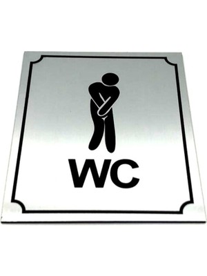 Se-Dizayn Wc Tuvalet Tabelası Bay Komik, Kapı ve Duvar Yönlendirme Levhası 13 cm x 16 cm Xl