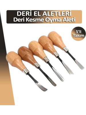 Dopar Deri Kesme Oyma Aleti 5’li Takım Set