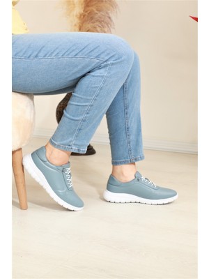 Konfores 1684 Deri Anatomik Tabanlı Bayan Günlük Ayakkabı - NKT01684-MAVI-39