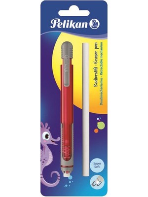 Pelikan Kalem Tipi Silgi Yedekli Blisterli Kırmızı Renk 1 Adet Pratik Kullanım İçin