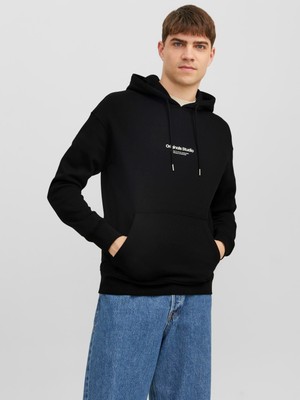 Jack & Jones Jorvesterbro Erkek Siyah Sweatshirt 12241687-Black