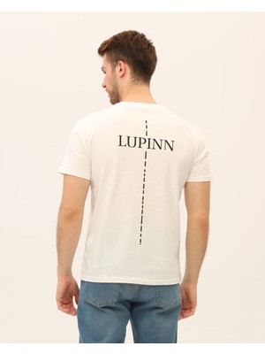 Kübra tekstil Erkek Lupinn Sırt Baskılı Beyaz T-Shirt