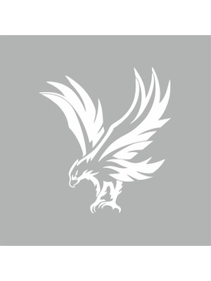 Reysa Tasarım Kartal Araba Sticker Beyaz 19X21 cm
