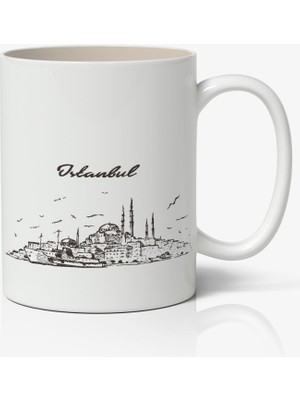 Nostaljik Lezzetler İstanbul Siluet Baskılı Kupa Bardak