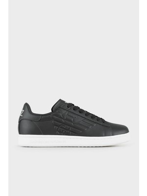 Ea7 Logolu Deri Sneaker Ayakkabı Unisex Ayakkabı X8X001 XCC51 00002
