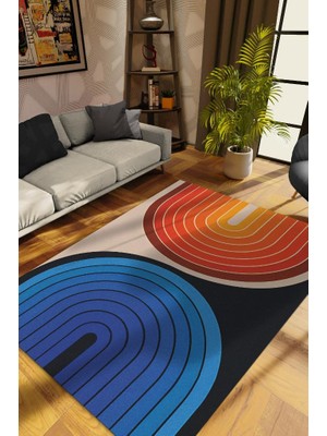 Homshtag Gecem Ve Gündüzüm Ying Yang Halı Renkli Oturma Odası Halısı Minimalist Yıkanabilir Halı