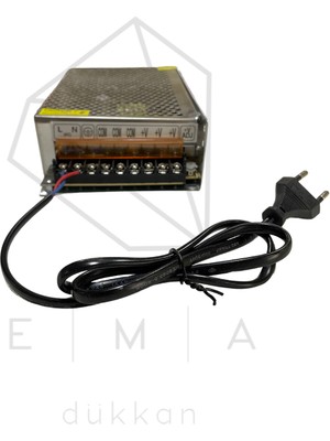 Ema Dükkan 12 Volt 20 Amper Trafo (Fiş Dahil) 20 Amper LED Trafosu 20 Amper Kamera Adaptör LED  Işık Trafo