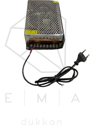 Ema Dükkan 12 Volt 20 Amper Trafo (Fiş Dahil) 20 Amper LED Trafosu 20 Amper Kamera Adaptör LED  Işık Trafo