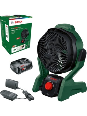 Bosch Universalfan 18V-1000 1X2.0AH  Yer Tipi Akülü Fan Güçlü Hava Akışı Özelliği ile Yeşil - 06039E1001