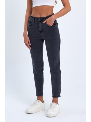 Tref Jns Gri Mom Jeans Likralı Kot Pantolon Tref-Gri-Mom-1