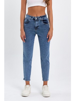 Tref Jns Açık Mavi Mom Jeans Likralı Kot Pantolon TREF-ACIK-MAVI-MOM-JEANS-431