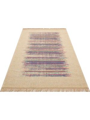 Eko Halı Brooklyn Brk 02 Natural Multy Hasır Görünümlü Kaymaz Renkli Dokuma Modern Kilim