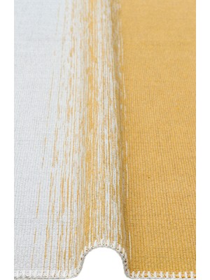 Eko Halı Arya Craft Arc 03 Grey Yellow Hav Toz Vermez Yıkanabilir Modern Desenli Dokuma Kilim